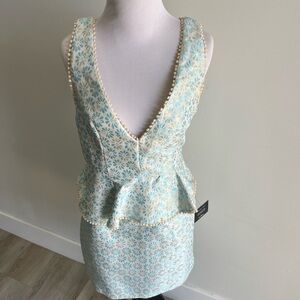 Lulu's Blue and Cream Floral Dress